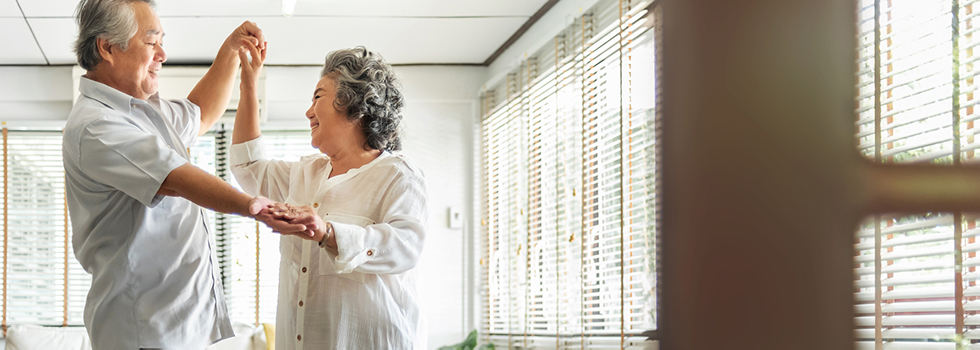 Older couple dancing 