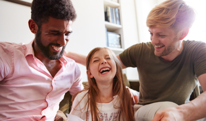 same sex couple and child