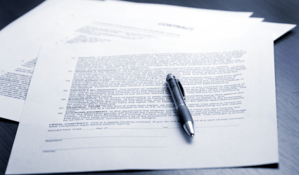 Legal documents with pen