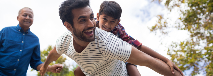 man with child